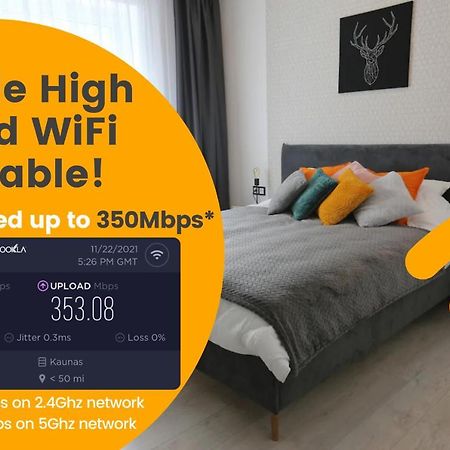 Comfy 2 Room Apartment - Free Parking - 350Mbps Wifi - Netflix Kaunas Bagian luar foto