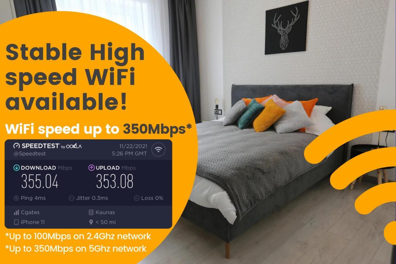 Comfy 2 Room Apartment - Free Parking - 350Mbps Wifi - Netflix Kaunas Bagian luar foto